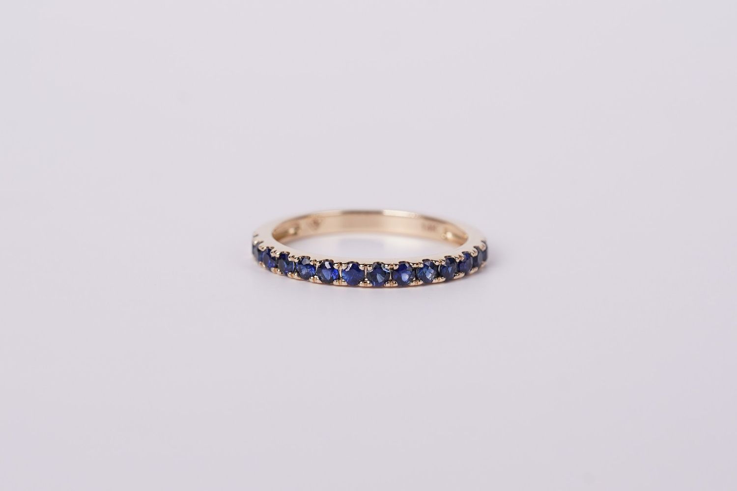 DTTX- 14KY 2.00g .56ctw Blue Sapphire Stackable Band (size 6.75)
