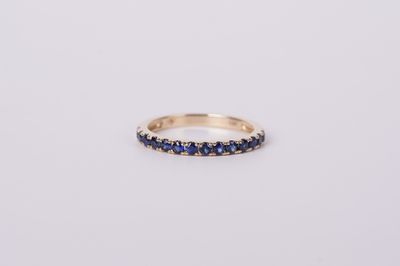 DTTX- 14KY 2.00g .56ctw Blue Sapphire Stackable Band (size 6.75)