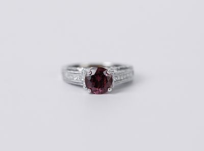LTTX- 18KW 5.6g 2.90ctw (1.86ctr) Pink Tourmaline &amp; Diamond Fashion Ring (size 6.75)