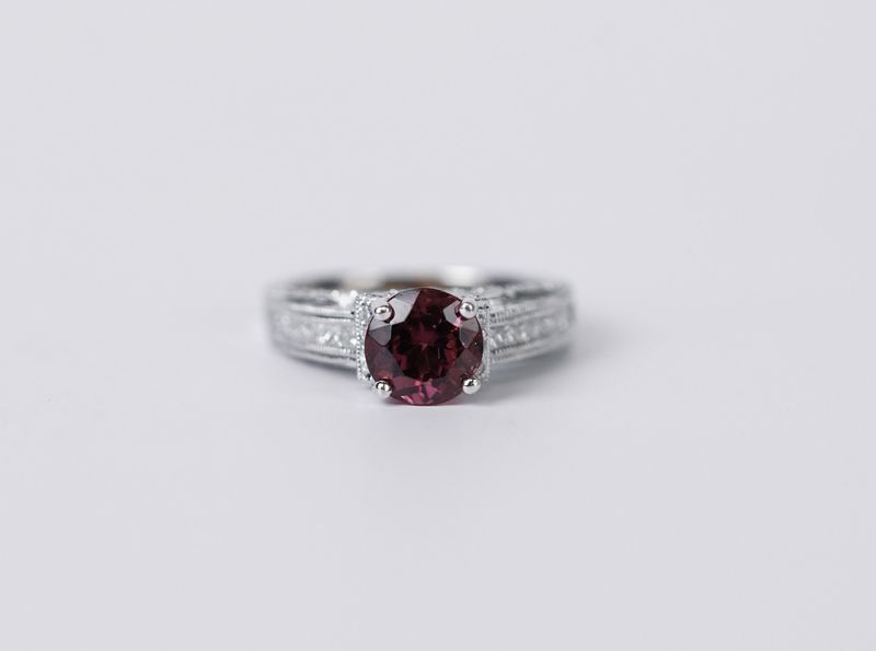 LTTX- 18KW 5.6g 2.90ctw (1.86ctr) Pink Tourmaline &amp; Diamond Fashion Ring (size 6.75)