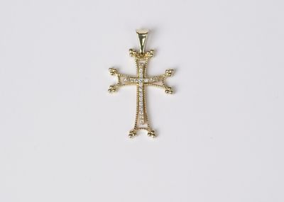 ABEX- 14KY 4.20g .20ctw Diamond Cross (charm only)