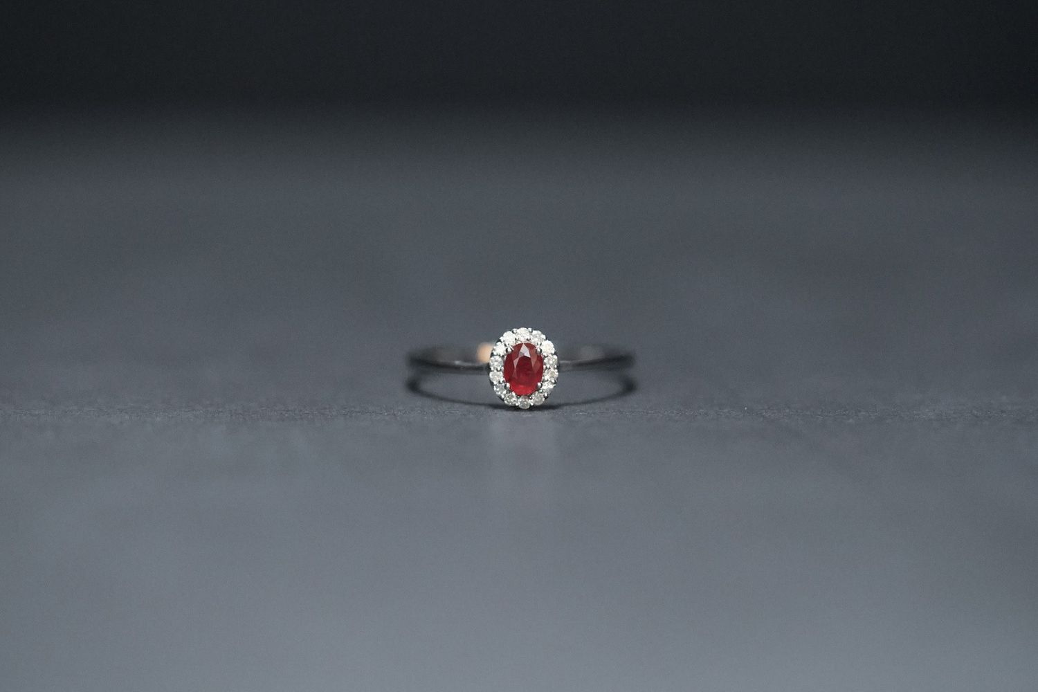 VDT- 10KW 1.00g .26ctw (.18ctr) Ruby &amp; Diamond Halo Fashion Ring (size 7)