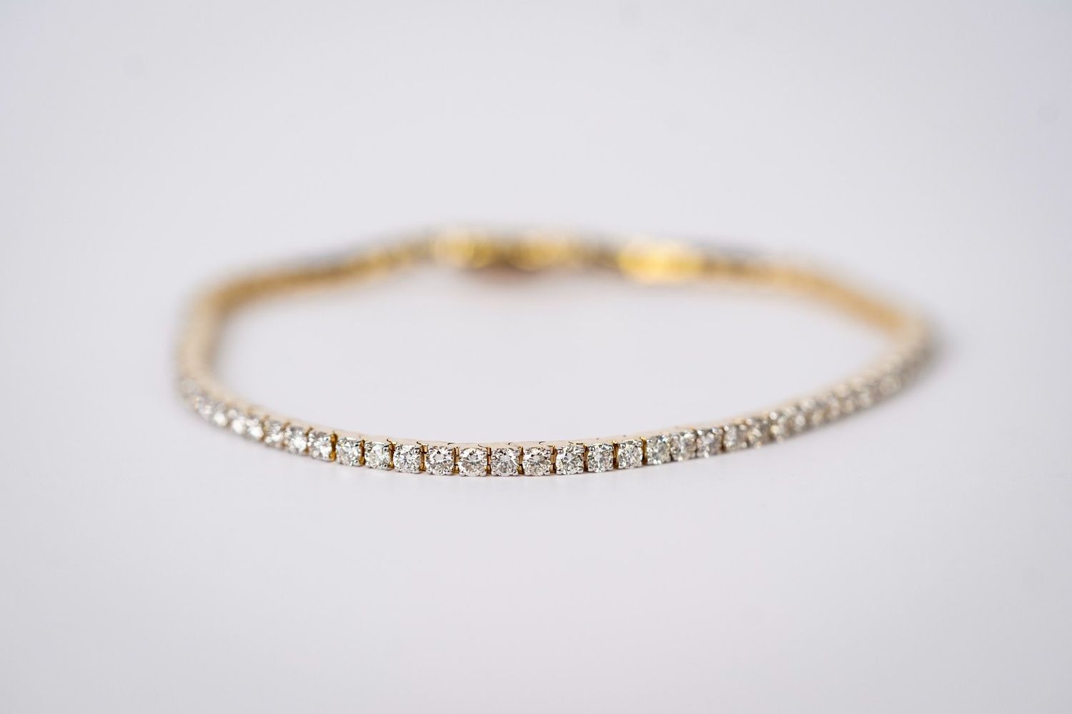 ATPT- 14KY 8.45g 3.00ctw G-H/SI1 Diamond Tennis Bracelet 7.25&quot;