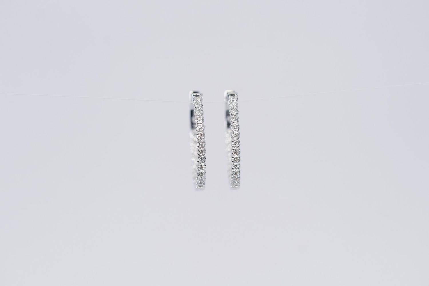 BTTX- 14KW 3.4g 1.00ctw Diamond Inside/Out Hoop Earrings