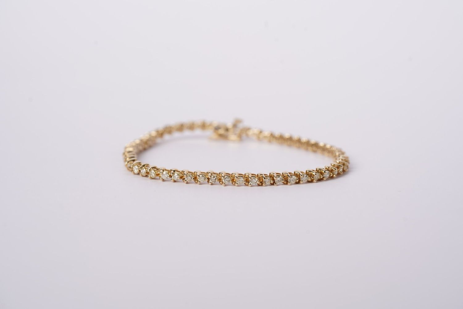 VATT- 14KY 10.4g 2.00ctw J-K/SI1-SI2 Diamond Tennis Bracelet 7&quot;