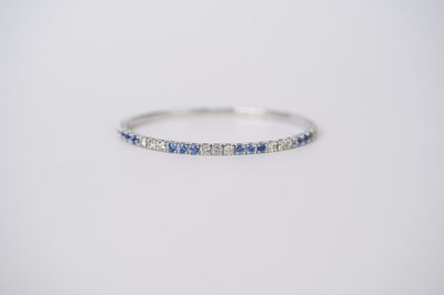 AATT- 14KW 12.37g 5.26ctw Sapphire &amp; Diamond Flex Bangle