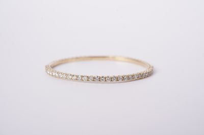ATET- 14KY 11.92g 3.00ctw Diamond Flex Bangle 6.5&quot;