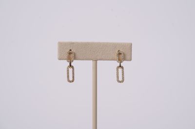DTTX- 14KY 2.40g .36ctw Diamond Fashion Link Dangle Earrings