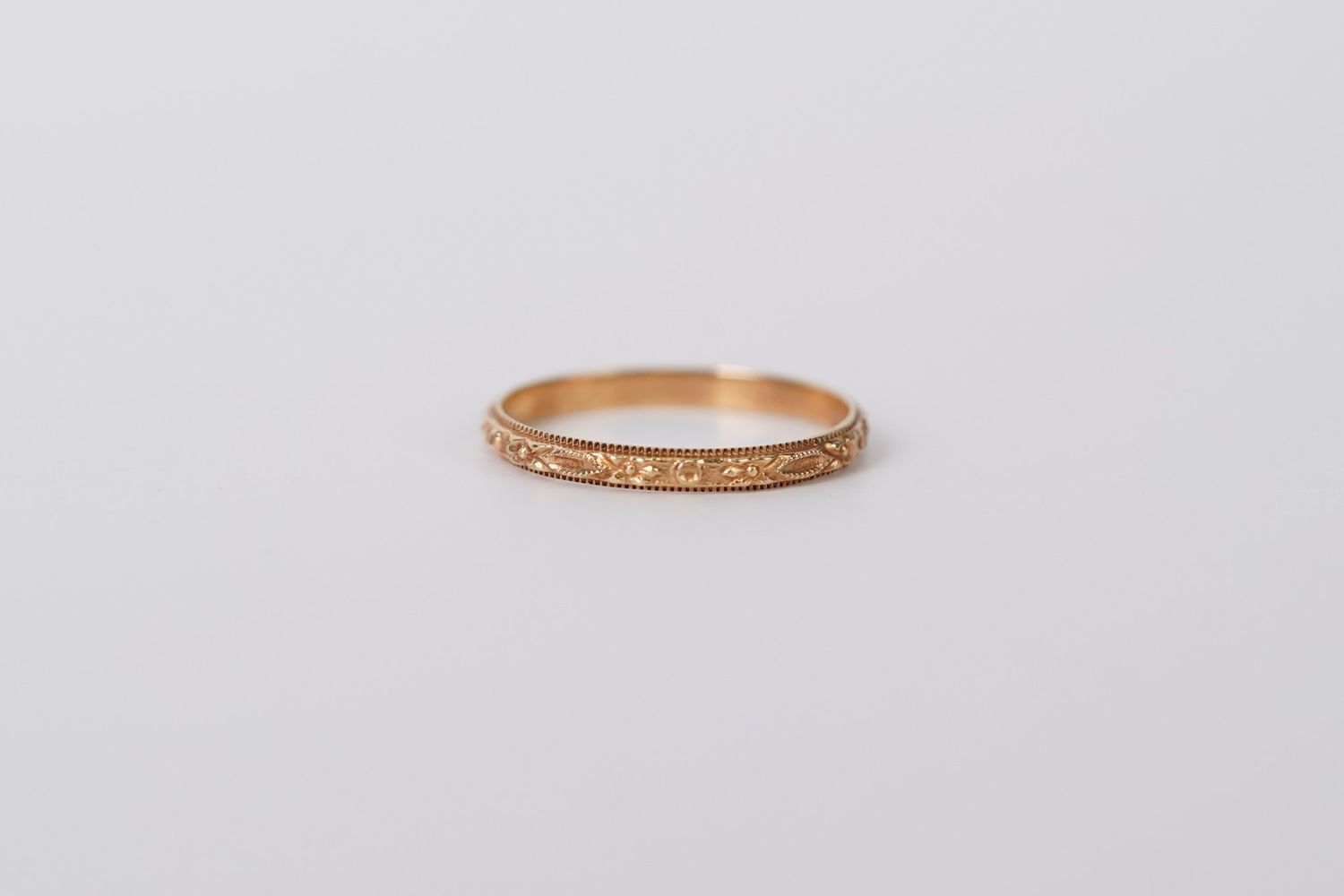 DBX- 14KY 1.14g 2.1mm Engraved Stackable Band (size 6.75)