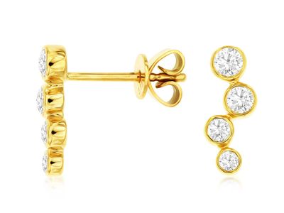 DVEX- 14KY 1.39g .36ctw Diamond Bezel Drop Earrings