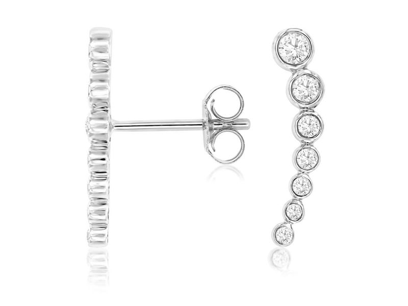 NLRX- 14KW 1.21g .34ctw Diamond Bezel Drop Earrings