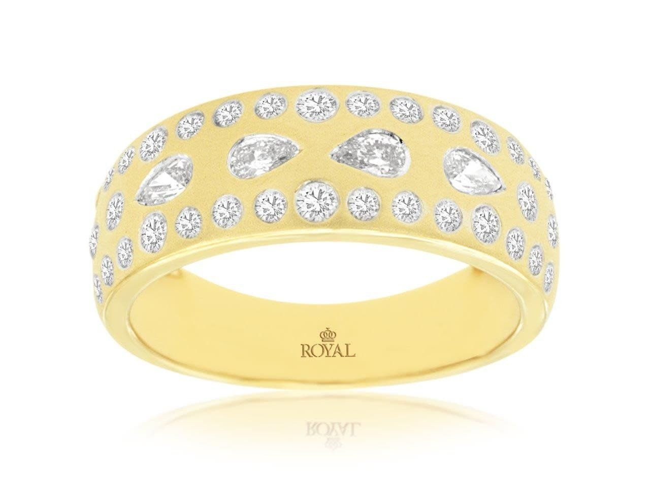 VTRR- 14KY 4.52g .48ctw Diamond Burnish Set Fashion Band (size 7)