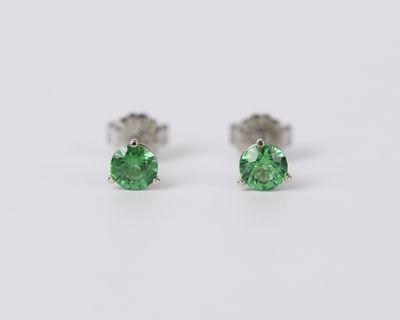 DTEX- 14KW .92ctw Tsavorite Garnet Stud Earrings