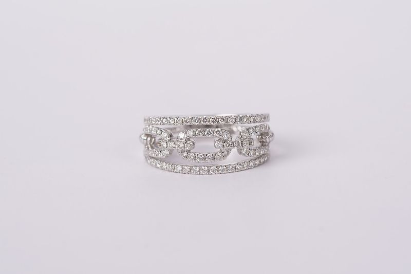 DALX- 14KW 4.35g .72ctw Round Diamond Fashion Ring (size 7)