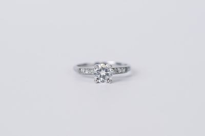 VDET- 14KW 2.58g .96ctw (.90ctr) F/SI2 Transitional Diamond Engagement Ring (size 6.75)
