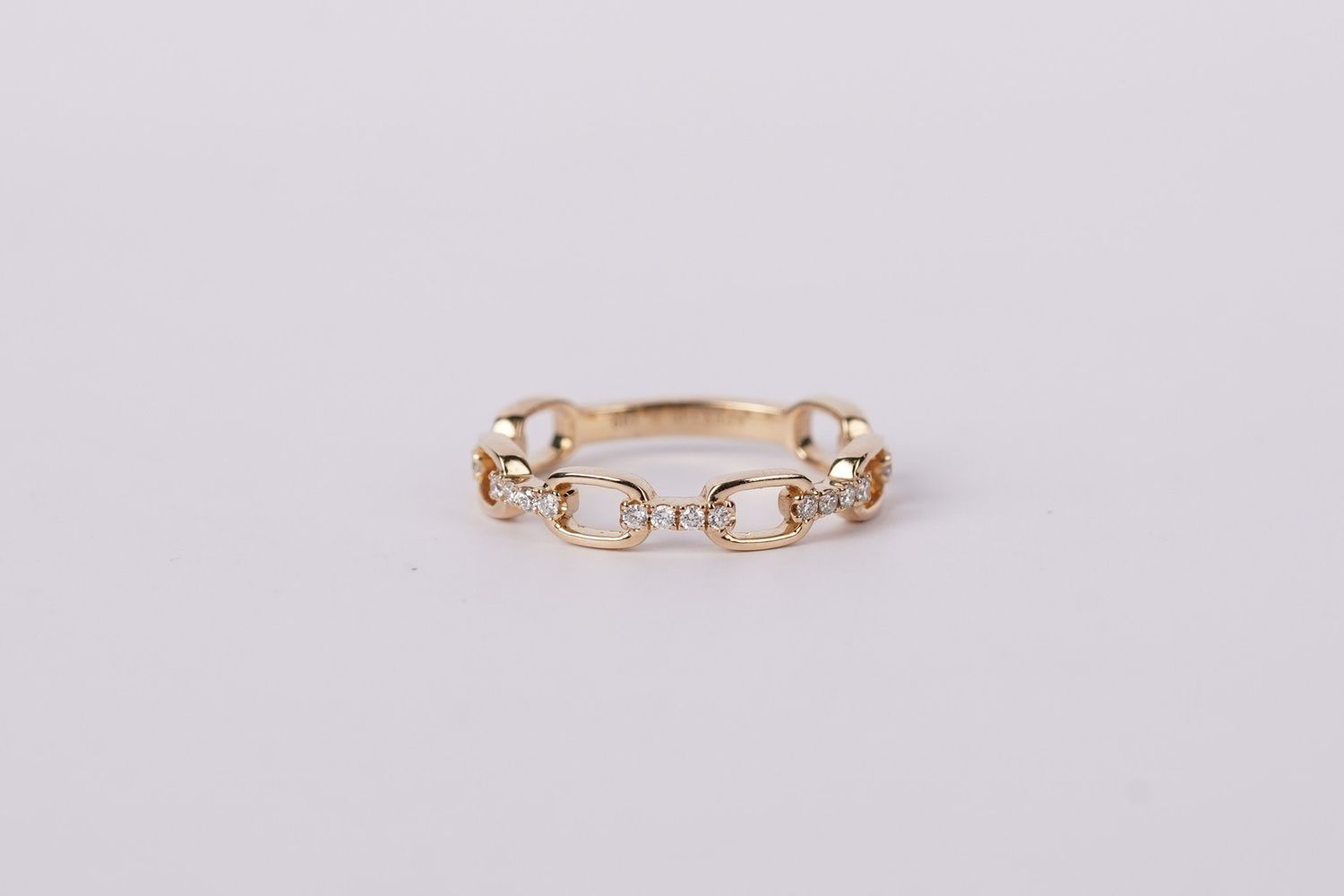 DTTX- 14KY 1.92g .19ctw Diamond Link Stackable Ring (size 6.5)