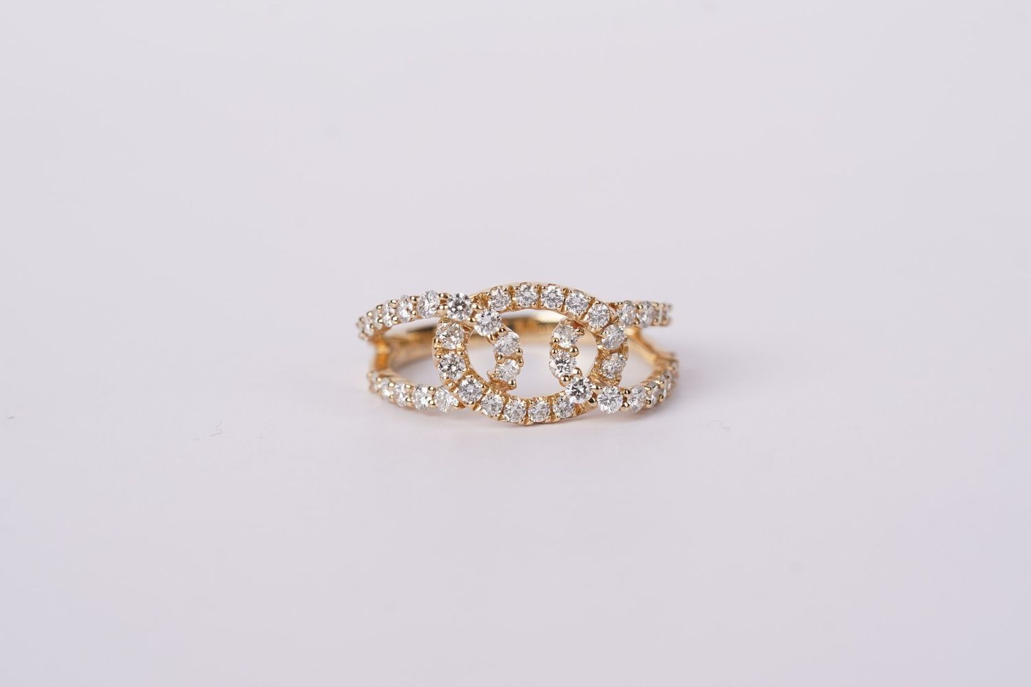 DTTX- 14KY 3.42g .89ctw Diamond Abstract Fashion Ring (size 7)