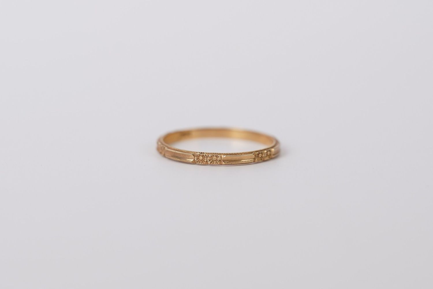 DBX- 14KY 1.14g 1.9mm Engraved Stackable Band (size 7.5)