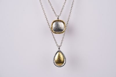 VET- Sterling/14KY 13.78g Gurhan Fashion Pendant 16-18&quot;