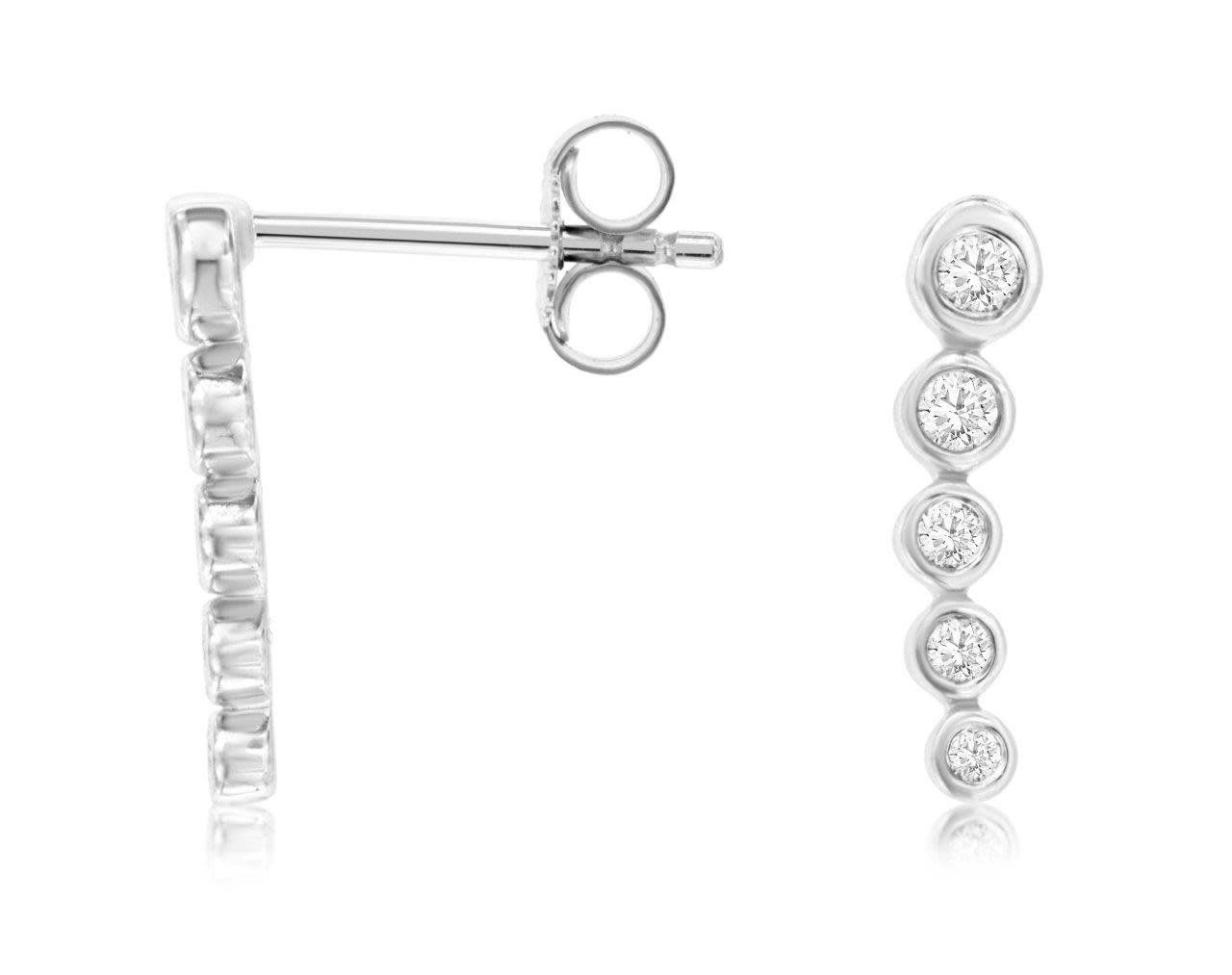 ALR- 14KW 1.15g .20ctw Diamond Bezel Drop Earrings