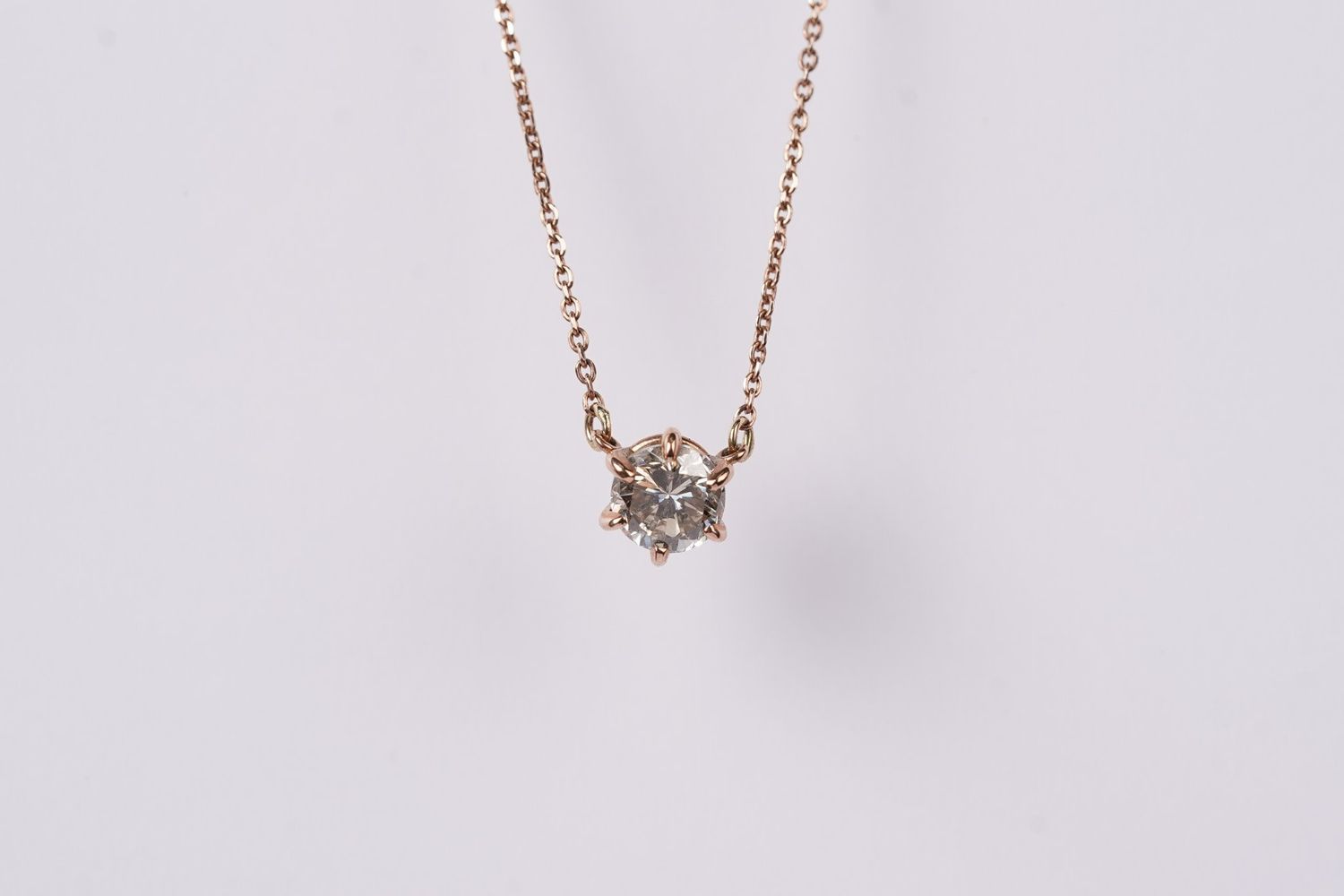 VDTT- 14KR 2.58g 1.12ctw LB/SI1 Diamond Solitaire Pendant 18&quot;