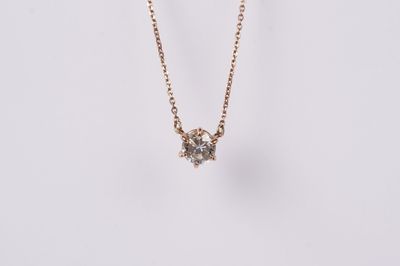 VDTT- 14KR 2.58g 1.12ctw LB/SI1 Diamond Solitaire Pendant 18&quot;
