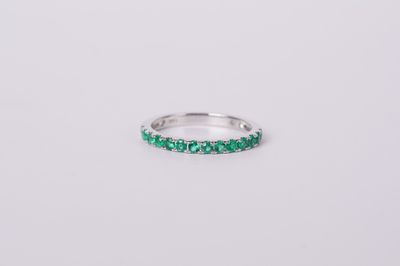 DTTX- 14KW 2.00g .56ctw Emerald Stackable Band (size 6.75)
