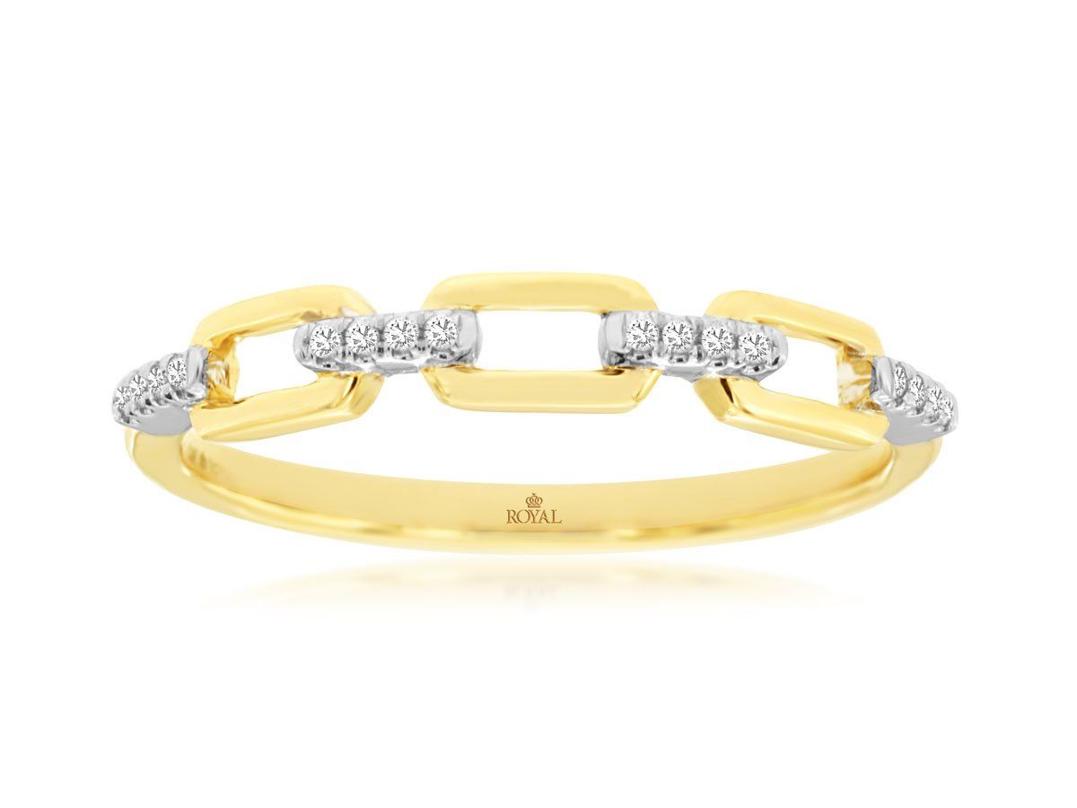 AAR- 14KY 1.55g .05ctw Diamond Link Fashion Ring (size 7)