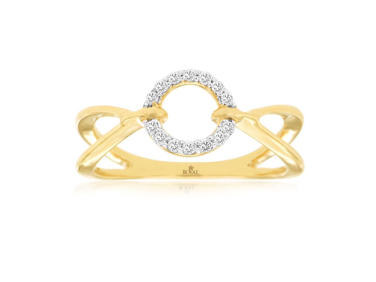 NLT- 14KY 2.62g .12ctw Diamond Circle Ring (size 7)