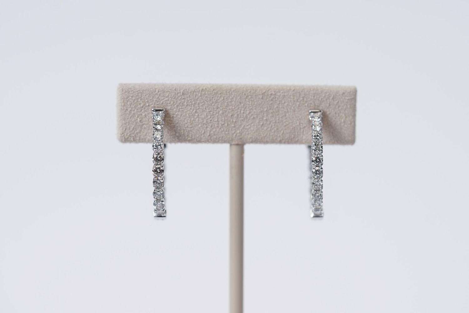 LTTX- 14KW 4.48g 1.41ctw Diamond Inside/Out Hoop Earrings