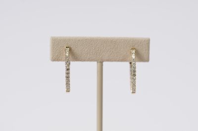 BETX- 14KY 3.57g 1.04ctw Diamond Inside/Out Hoop Earrings