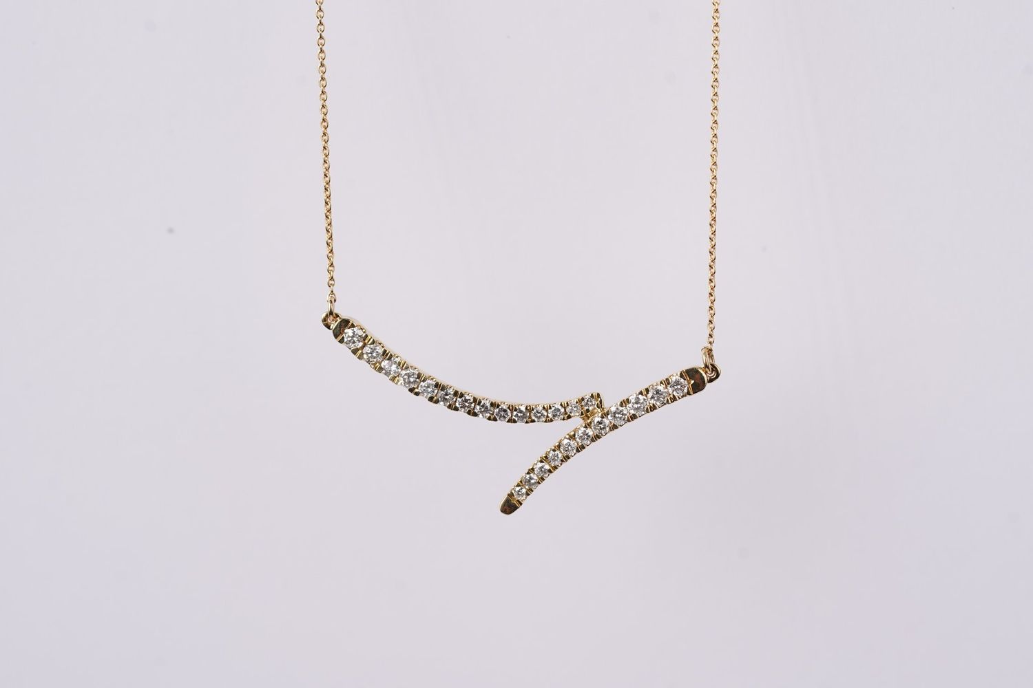 ELEX- 14KY 2.21g .39ctw Diamond Fashion Pendant 16-18&quot;