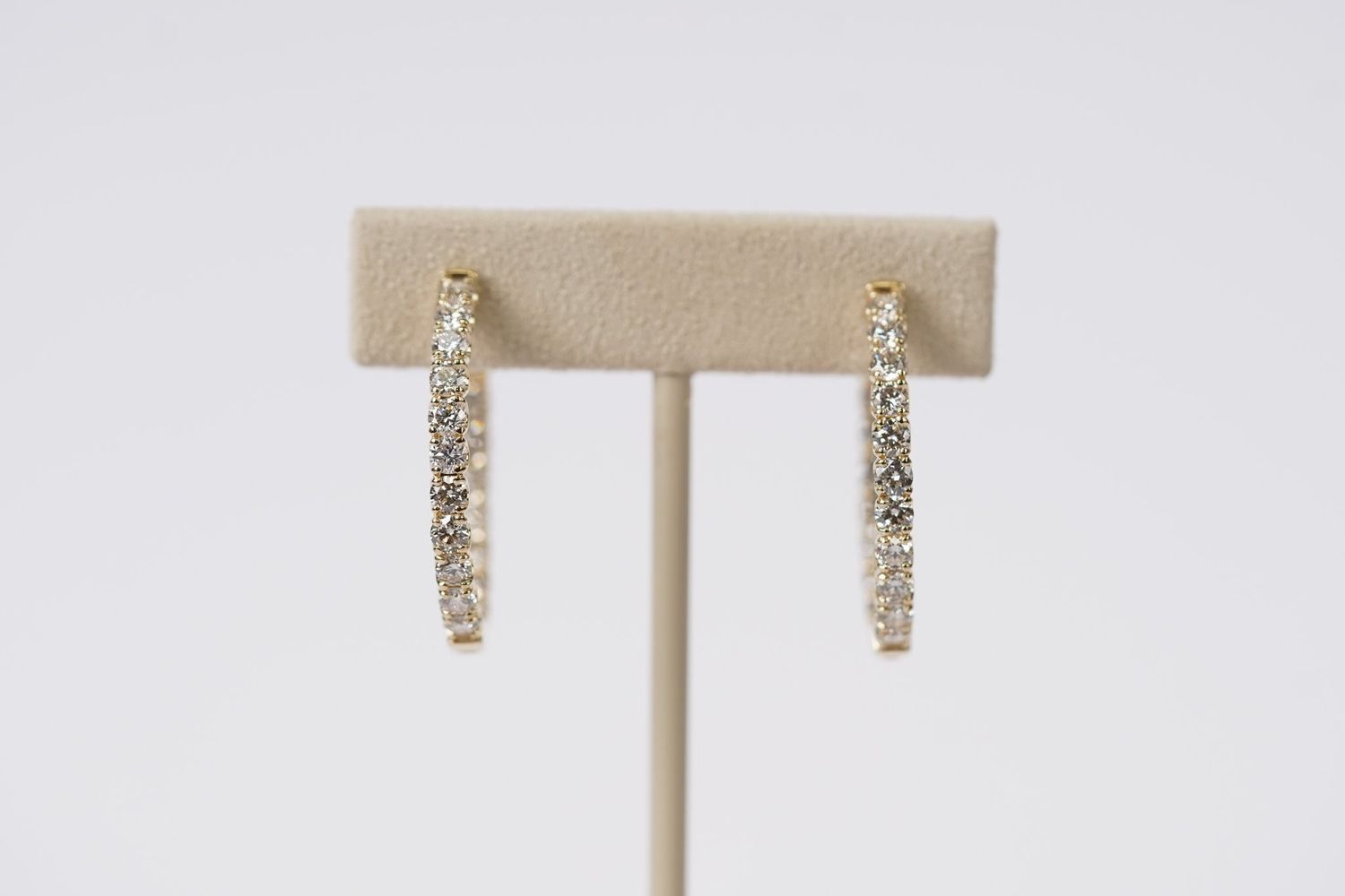ANTT- 14KY 7.27g 3.00ctw Diamond Inside/Out Hoop Earrings