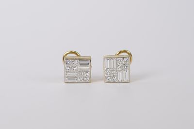 RTTX- 18KY 6.63g 2.00ctw Diamond Cluster Fashion Earrings