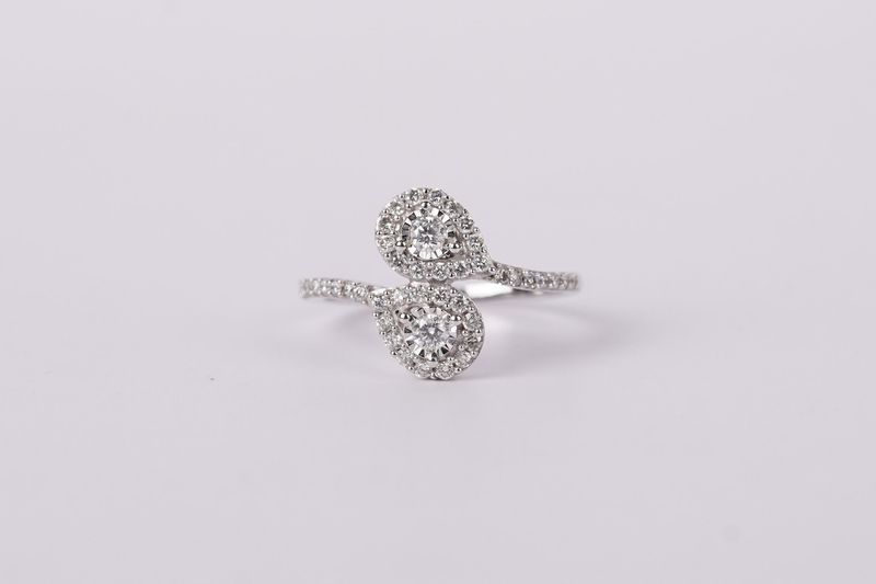 NAEX- 14KW 3.20g .50ctw Diamond Bypass Fashion Ring (size 7)