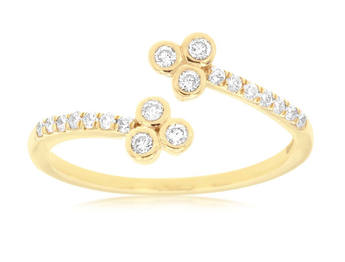 NDD- 14KY 1.47g .20ctw Diamond Bypass Ring (size 7)