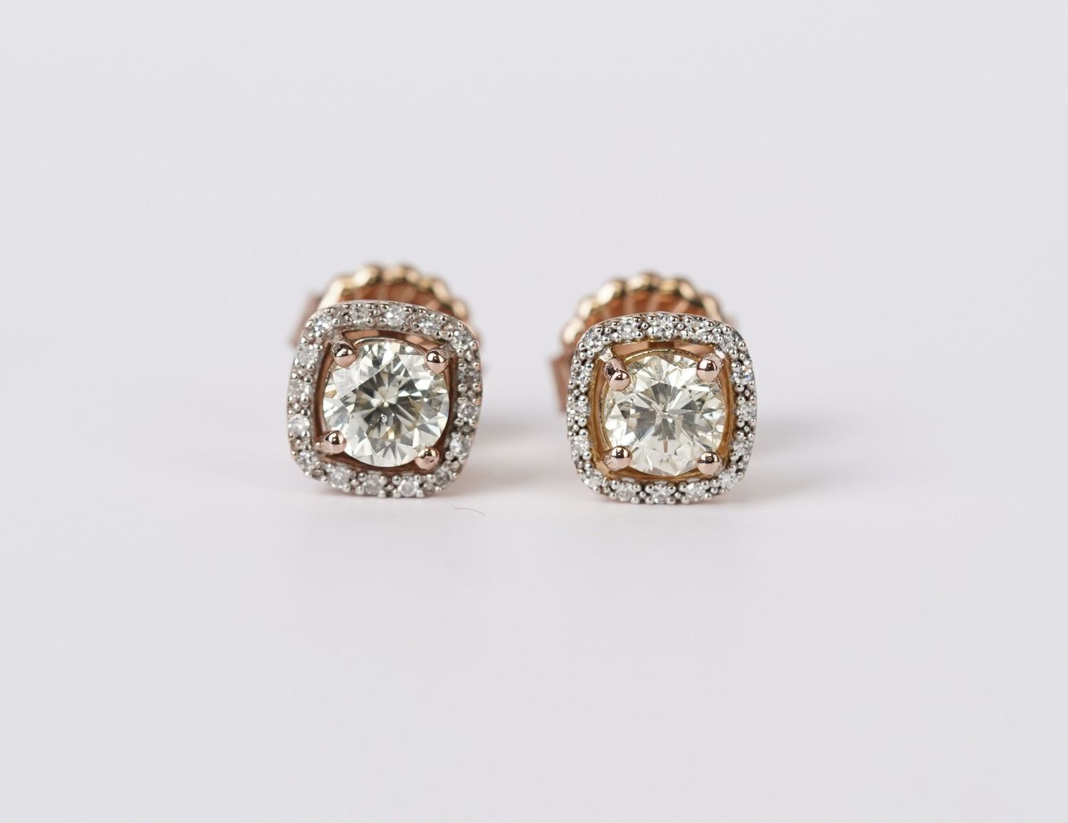 ABTT- 14KW (2.01ctrs) L/SI2 Round Diamond Stud Earrings