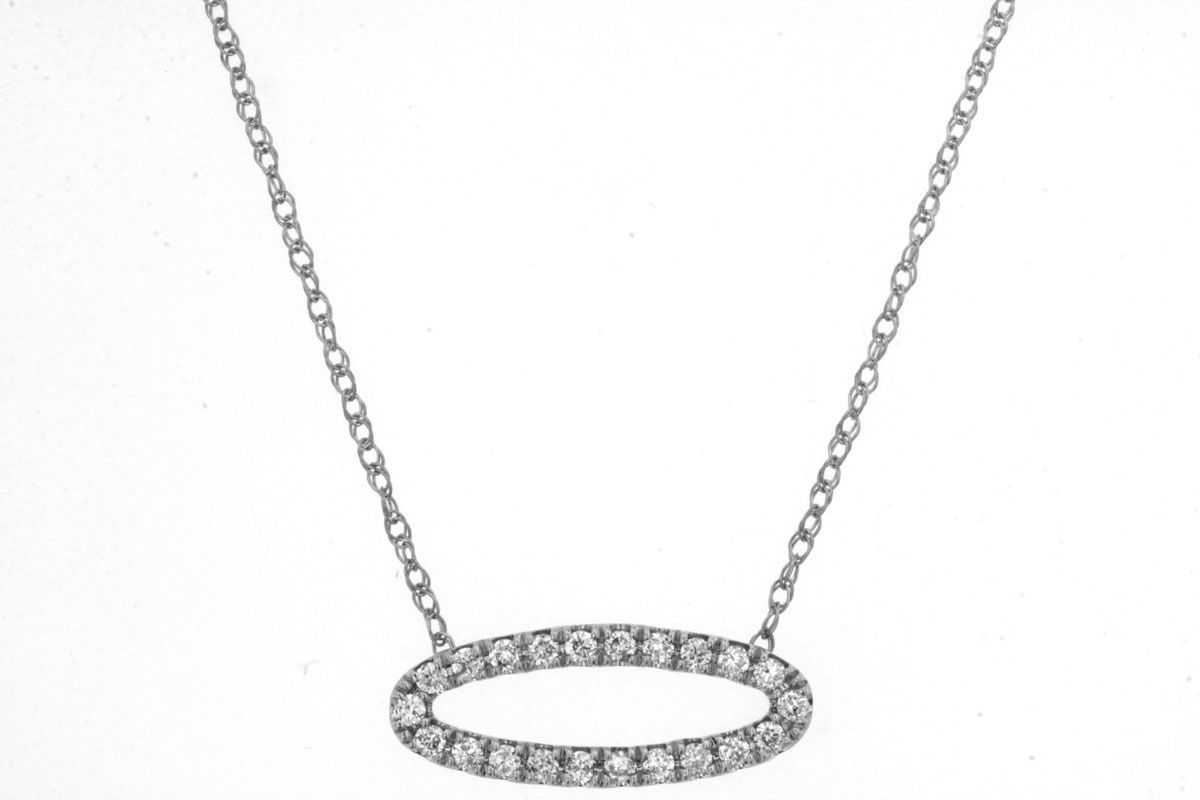 AID- 14KW 1.12g .15ctw Open Diamond Necklace 18&quot;