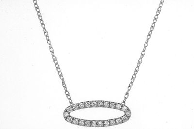AID- 14KW 1.12g .15ctw Open Diamond Necklace 18&quot;