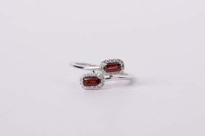 ALL- 10KW 2.72g .64ctw Garnet &amp; Diamond Fashion Ring (size 7)