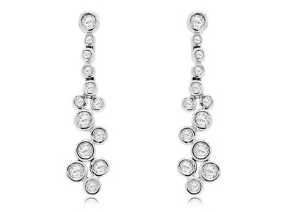 RAIX- 14KW 3.34g .48ctw Diamond Bezel Dangle Earrings
