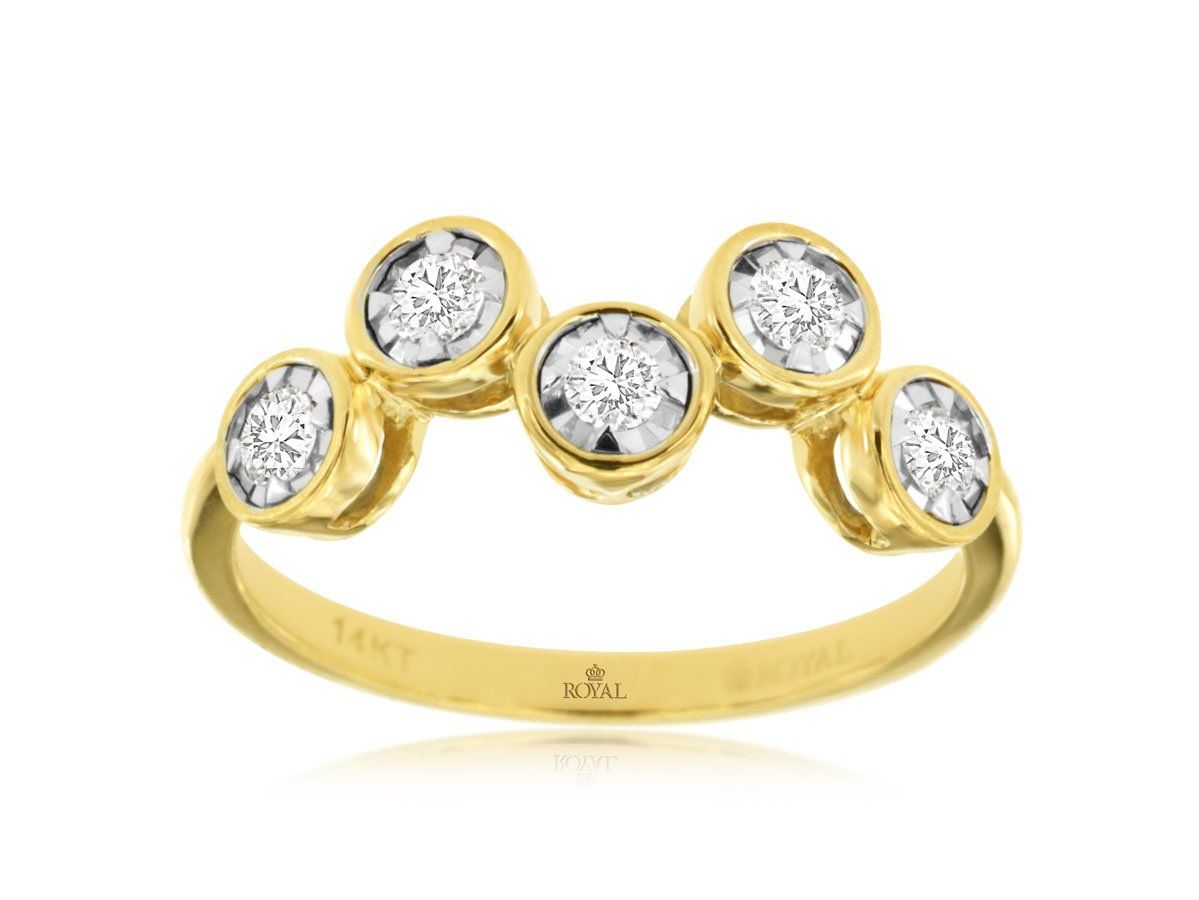 DTDX- 14KY 2.66g .25ctw Diamond Bezel Fashion Ring (size 7)