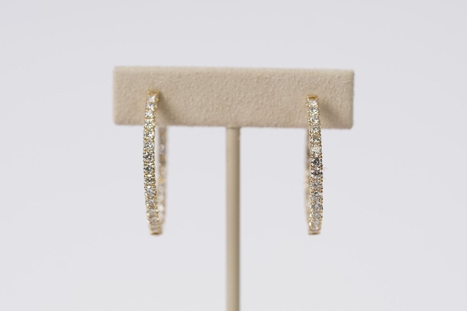 VATT- 14KY 5.80g 1.93ctw Diamond Inside/Out Hoop Earrings