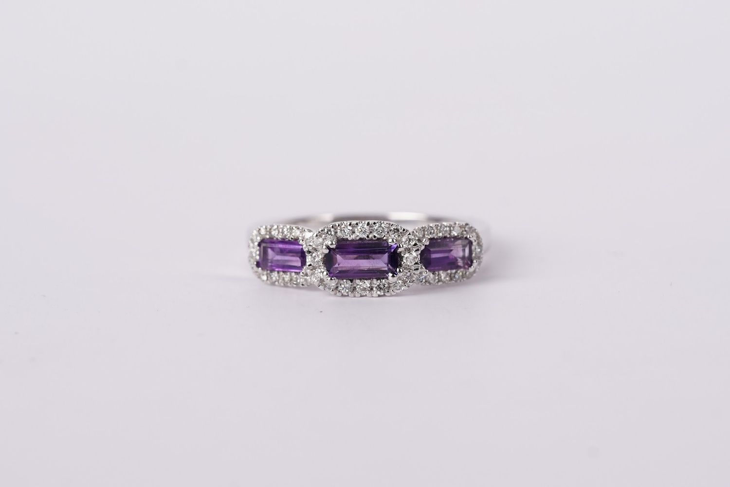NLLX- 10KW 3.58g 1.05ctw Amethyst &amp; Diamond Fashion Ring (size 7)