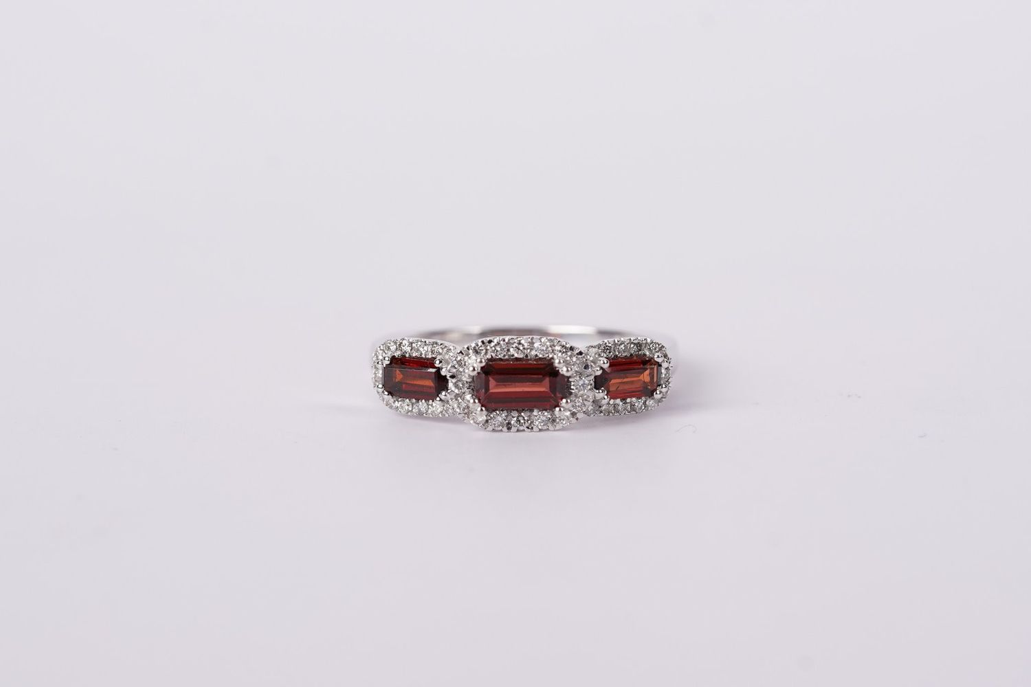 NLLX- 10KW 3.38g 1.28ctw Garnet &amp; Diamond Fashion Ring (size 7)