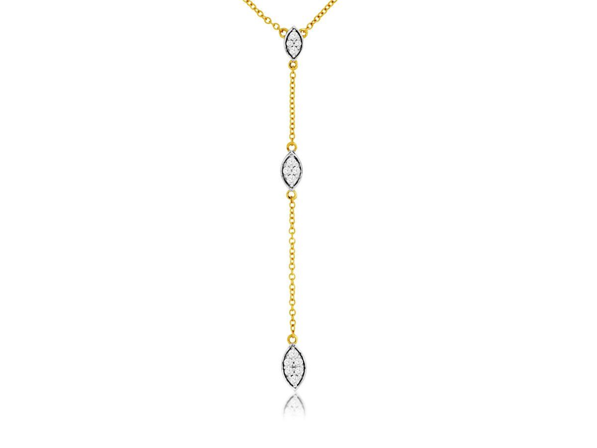 ETRX- 14KY 2.41g .20ctw Diamond Drop Necklace 18&quot;
