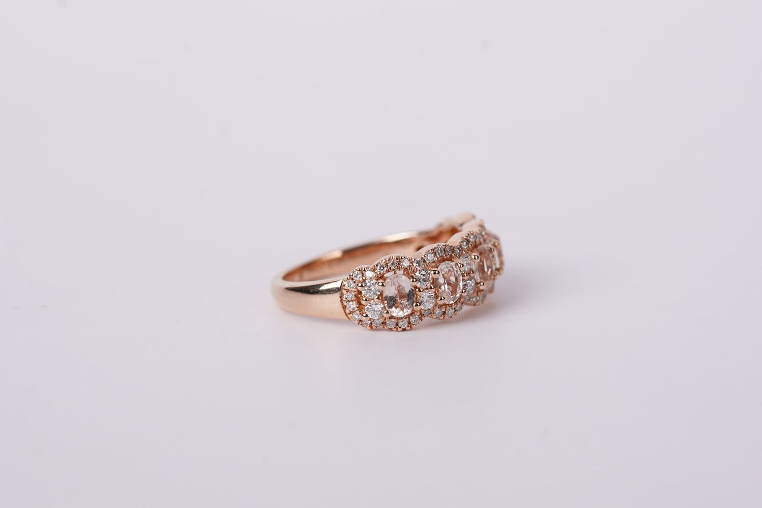 ETTX- 14KR 4.43g 2.00ctw Morganite &amp; Diamond Fashion Ring (size 7)