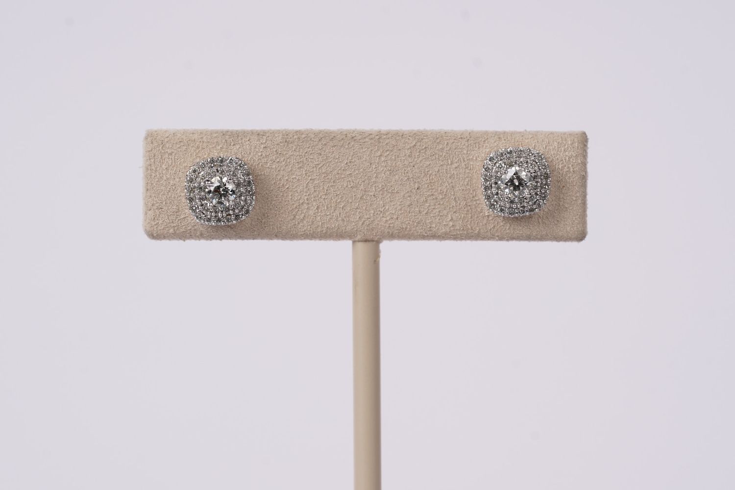 NTTX- 14KW 2.40g .50ctw Diamond Halo Earrings