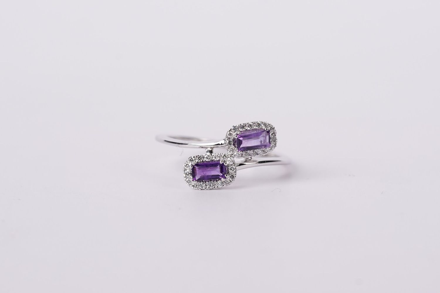 ALL- 10KW 2.49g .54ctw Amethyst &amp; Diamond Fashion Ring (size 7)