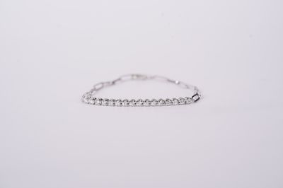 RETX- 14KW 4.22g .50ctw Diamond Fashion Paperclip Bracelet 7&quot;